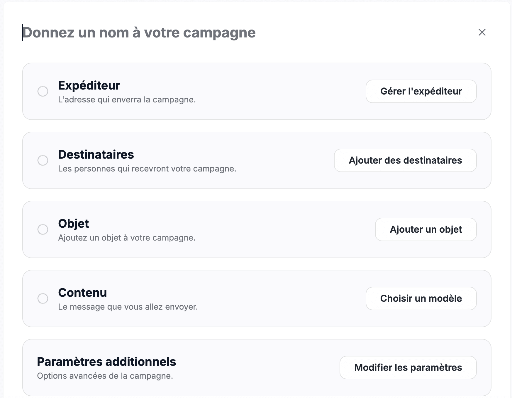 Gestion des campagnes email dans Sendora