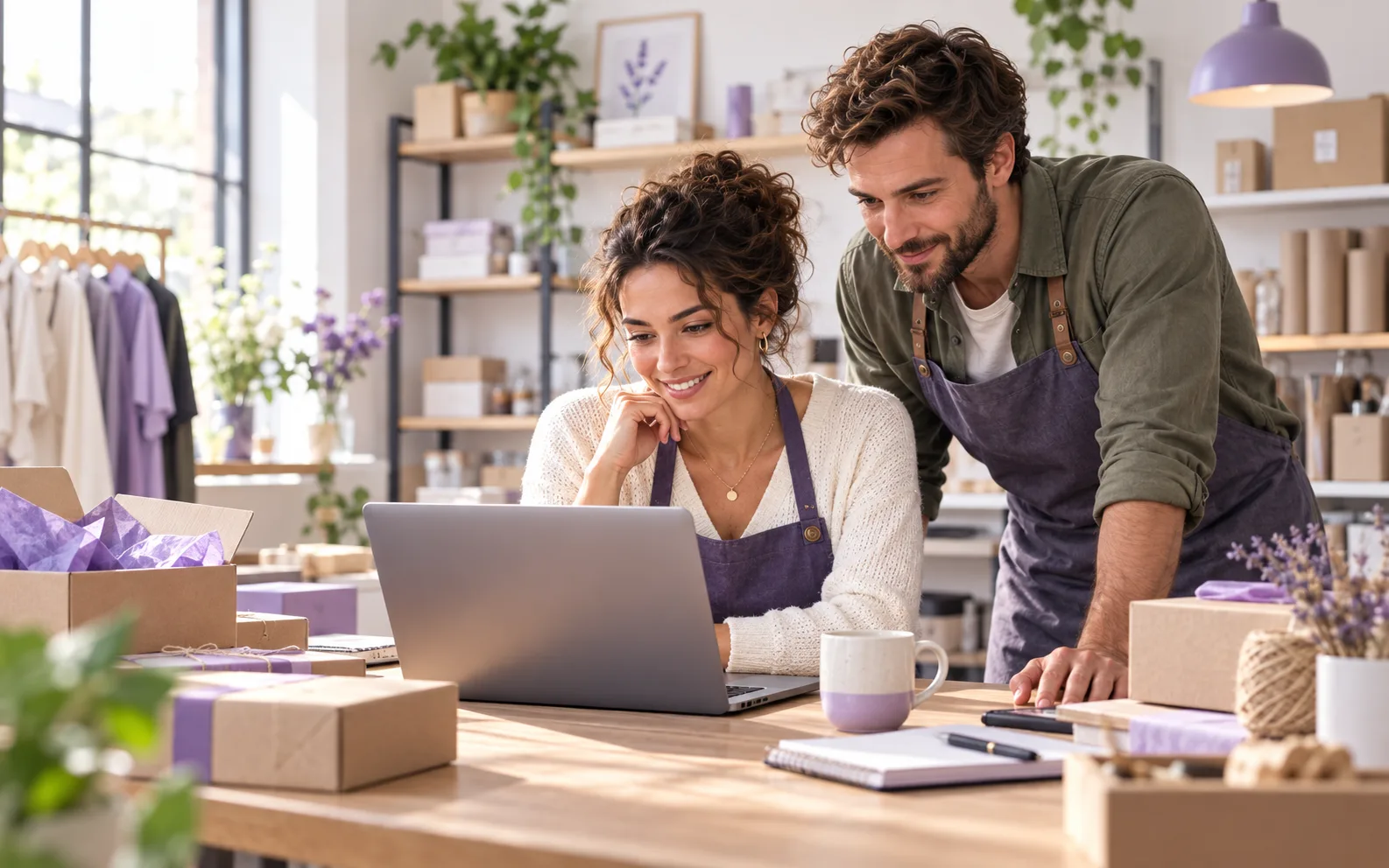 Équipe de petite entreprise préparant une campagne emailing